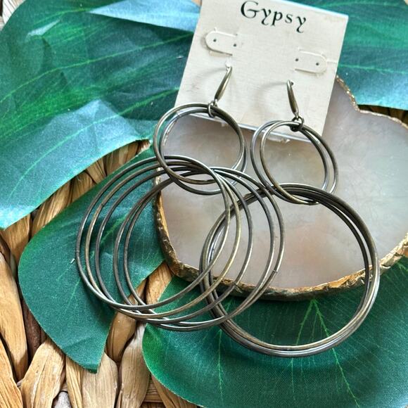 BOGO FREE DANGLE METAL INNER CIRCLE EARRINGS - Picture 1 of 4